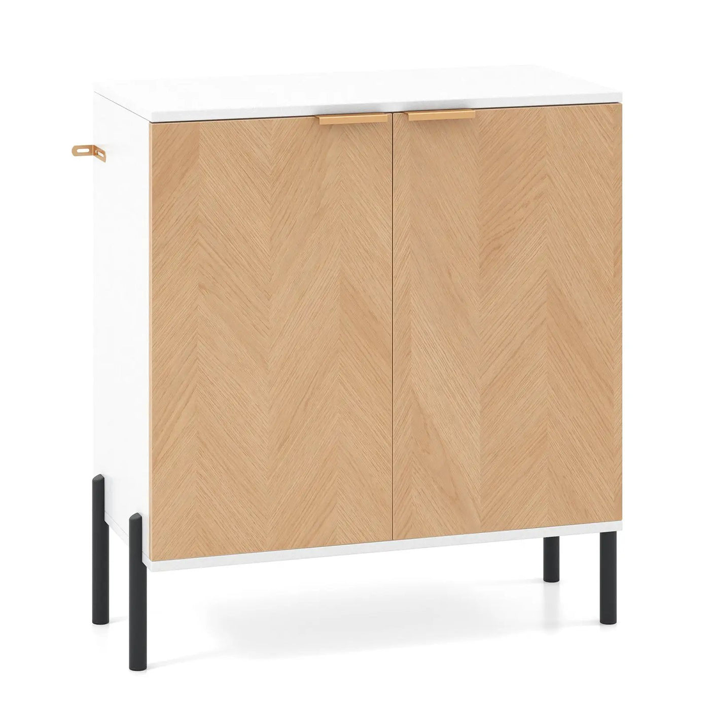 2-Door Buffet Cabinet Sideboard with Shelf and Metal Legs by DirectDeals