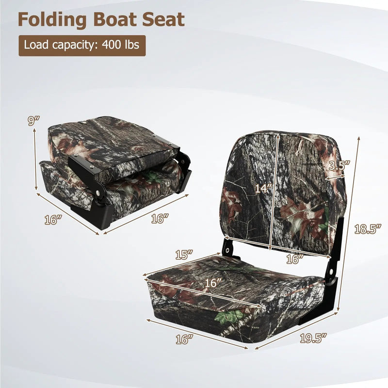 2-Piece Folding Boat Seat Set with Sponge Padding-Camouflage by DirectDeals