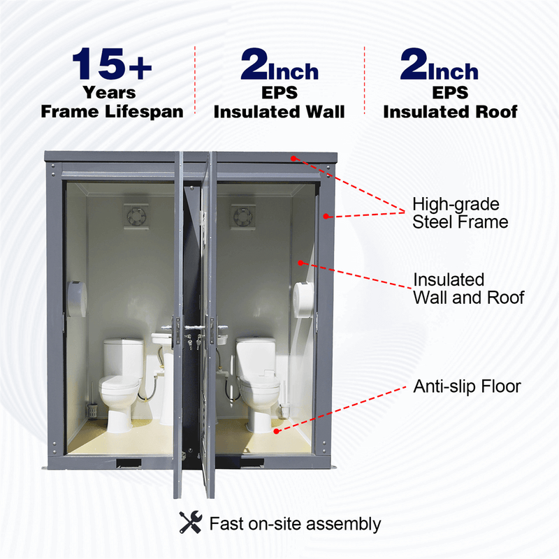 2 Private Toilet Stalls Portable Restroom by Chery Industrial