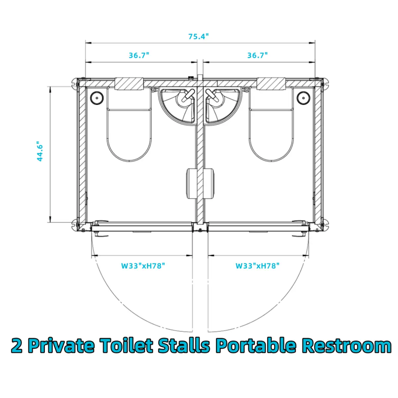 2 Private Toilet Stalls Portable Restroom by Chery Industrial