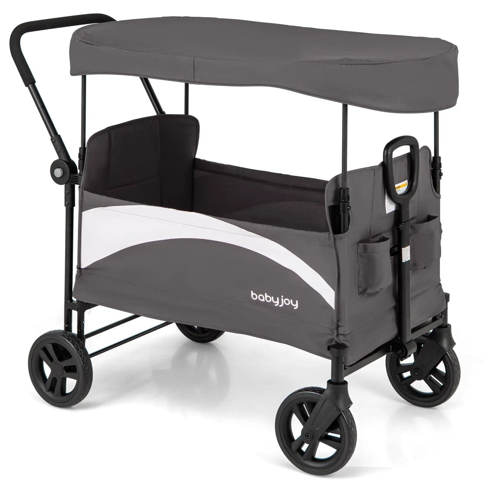 2-Seat Stroller Wagon with Adjustable Canopy and Handles by DirectDeals