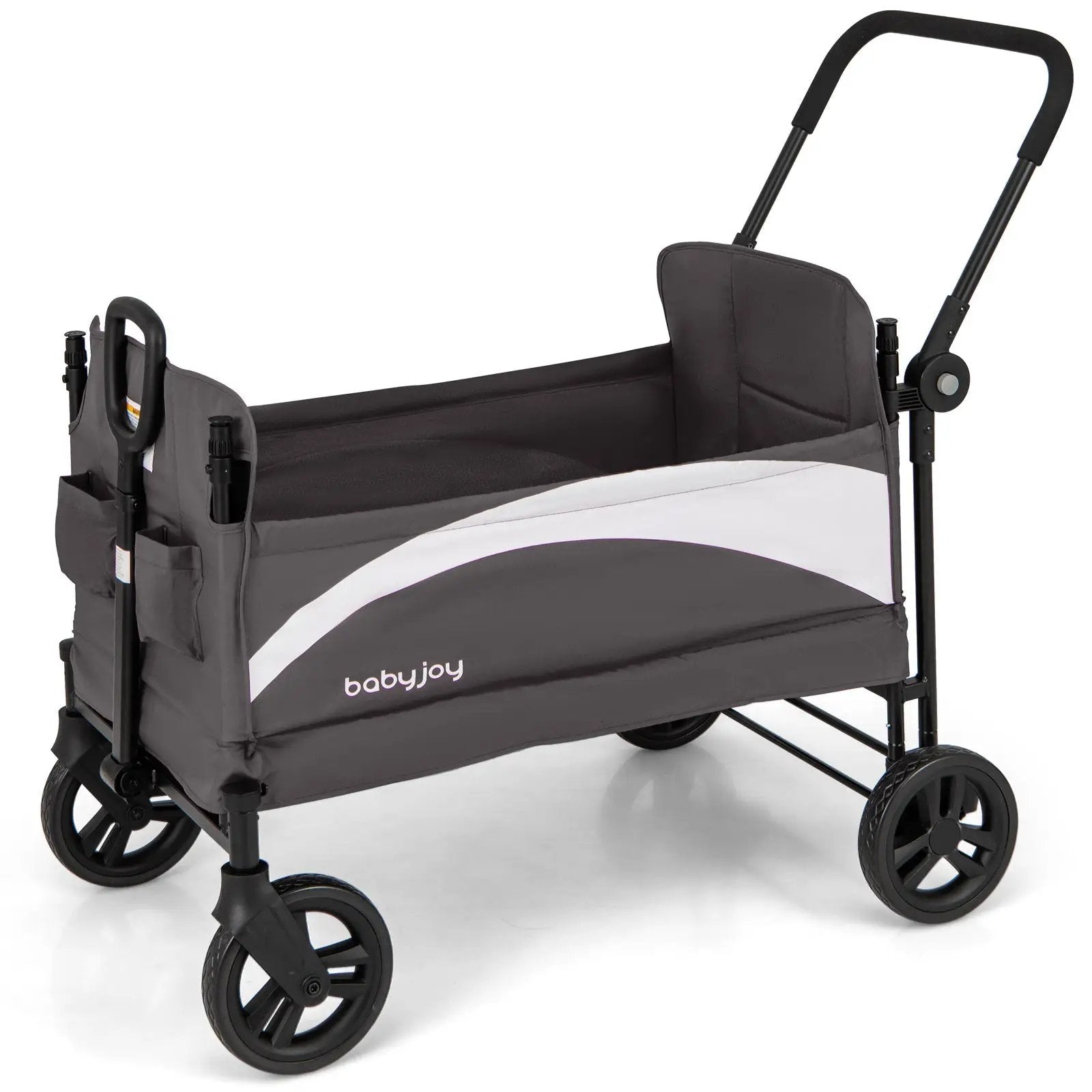2-Seat Stroller Wagon with Adjustable Canopy and Handles by DirectDeals