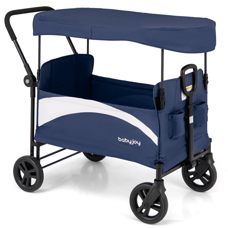 2-Seat Stroller Wagon with Adjustable Canopy and Handles by DirectDeals
