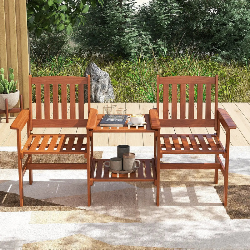 2-Seater Outdoor Patio Furniture Set with 1.57 Inch Umbrella Hole by DirectDeals