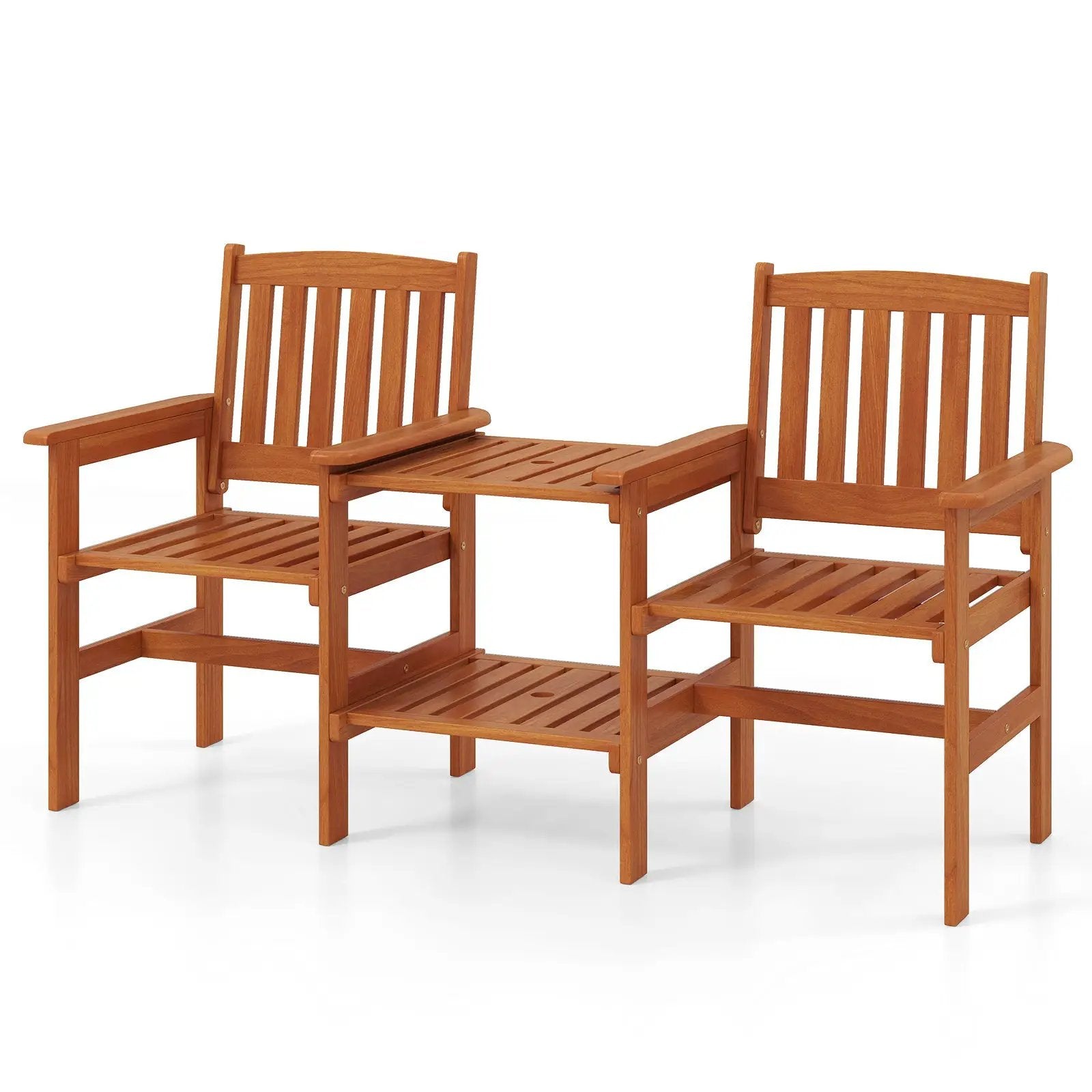 2-Seater Outdoor Patio Furniture Set with 1.57 Inch Umbrella Hole by DirectDeals