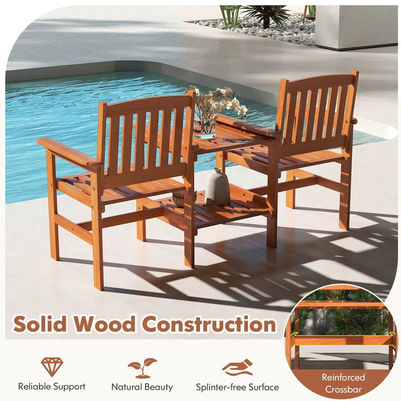 2-Seater Outdoor Patio Furniture Set with 1.57 Inch Umbrella Hole by DirectDeals