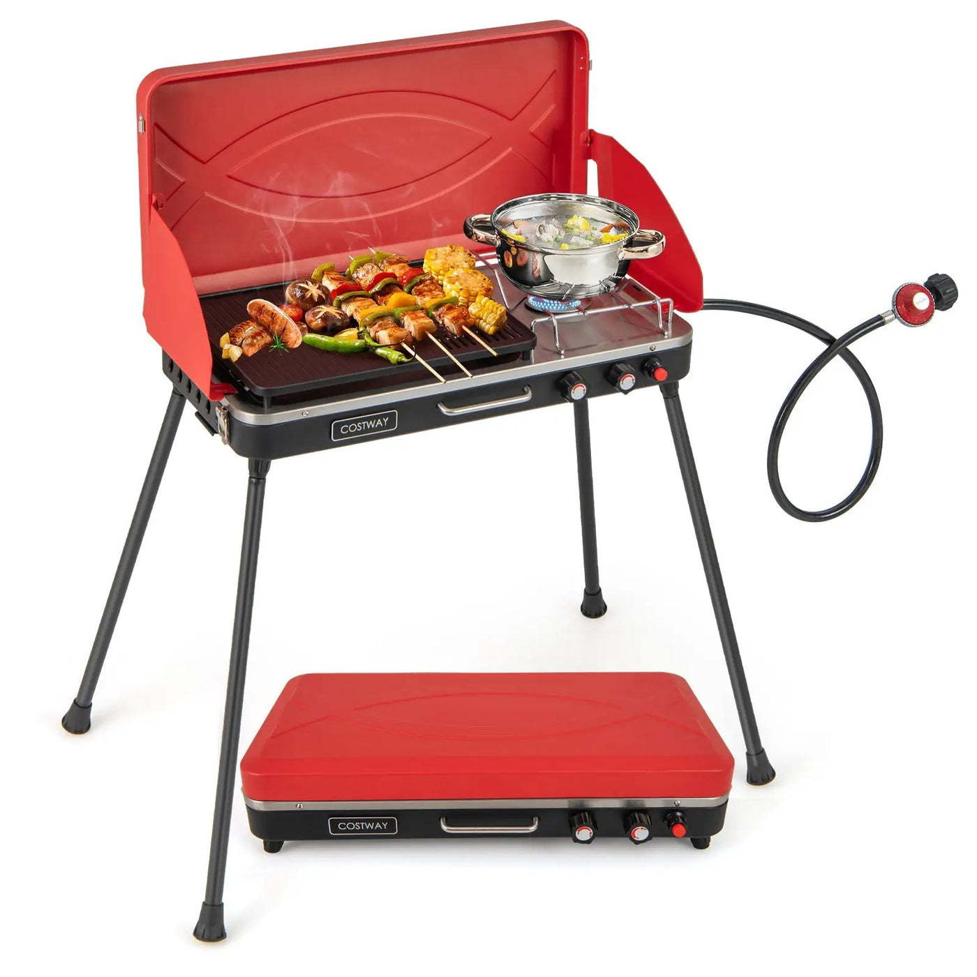 2-in-1 Gas Camping Grill and Stove with by DirectDeals