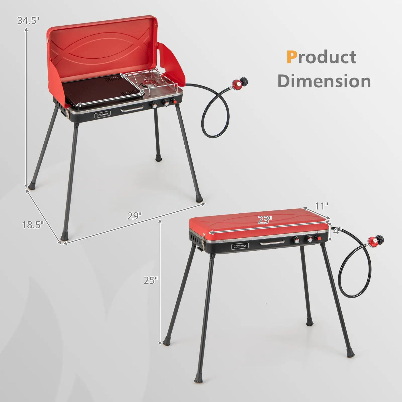 2-in-1 Gas Camping Grill and Stove with by DirectDeals