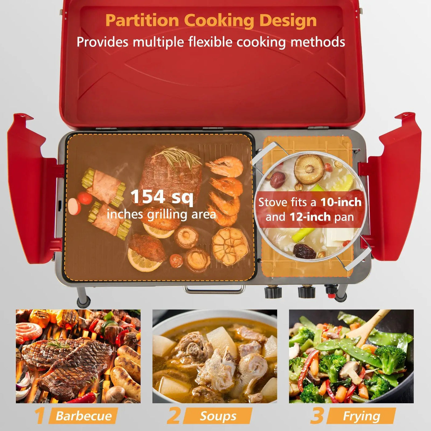 2-in-1 Gas Camping Grill and Stove with by DirectDeals