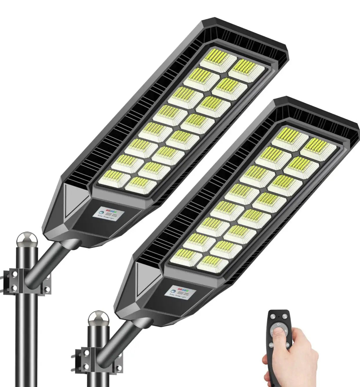 2 Pack 4600W Solar Street Lights Outdoor 190000 Lumens Dusk to Dawn With Remote and Motion Sensor by Outdoor Solar Outlet