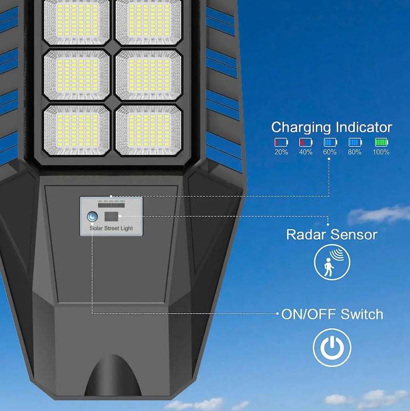 2 Pack 4600W Solar Street Lights Outdoor 190000 Lumens Dusk to Dawn With Remote and Motion Sensor by Outdoor Solar Outlet