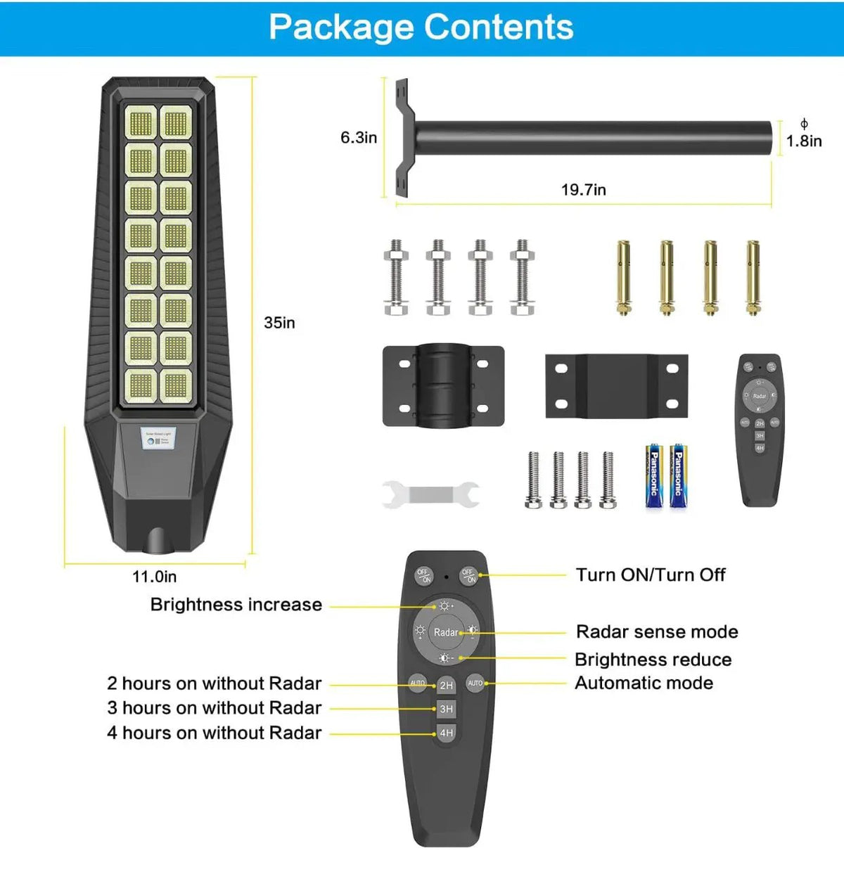 2 Pack 4600W Solar Street Lights Outdoor 190000 Lumens Dusk to Dawn With Remote and Motion Sensor by Outdoor Solar Outlet