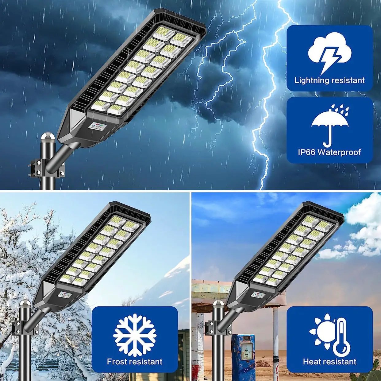 2 Pack 4600W Solar Street Lights Outdoor 190000 Lumens Dusk to Dawn With Remote and Motion Sensor by Outdoor Solar Outlet