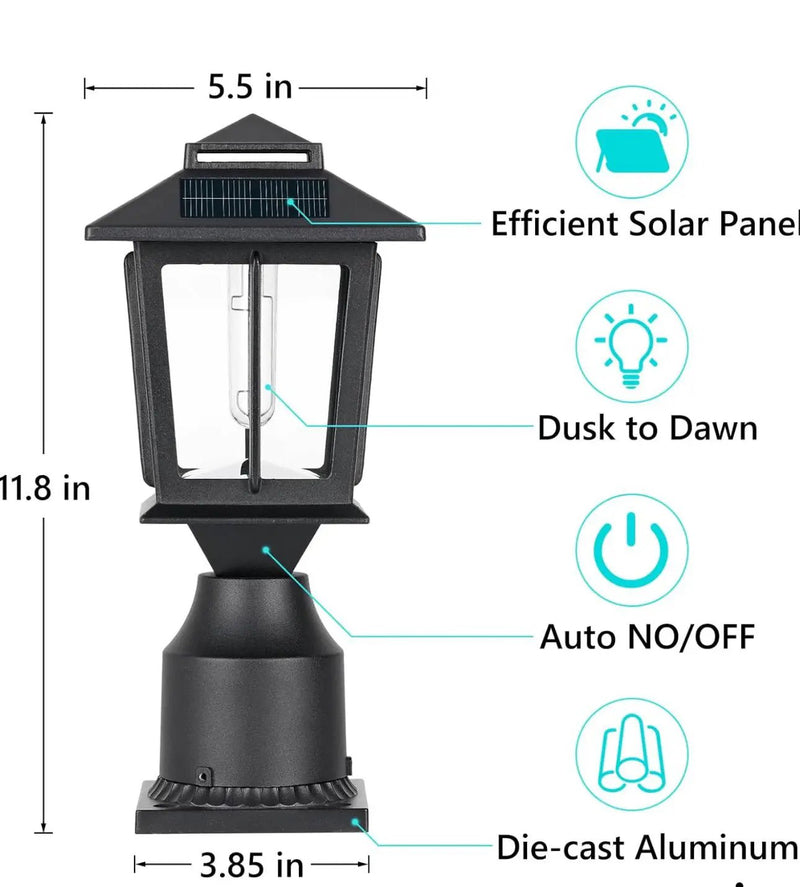 2 Pack SmartYard Aluminum Solar Post/Fence Lights Outdoor, Wood 4X4 Solar Post Cap Lights by Outdoor Solar Outlet