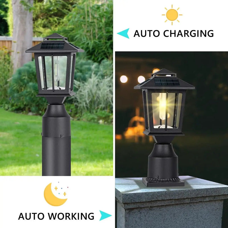 2 Pack SmartYard Aluminum Solar Post/Fence Lights Outdoor, Wood 4X4 Solar Post Cap Lights by Outdoor Solar Outlet