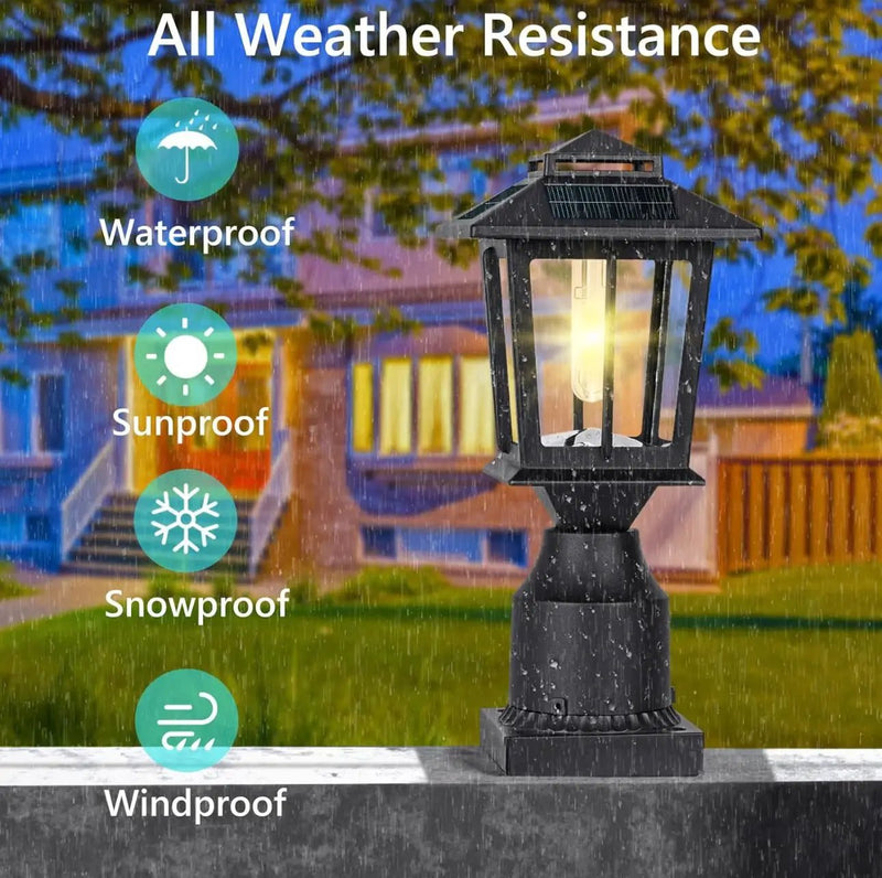 2 Pack SmartYard Aluminum Solar Post/Fence Lights Outdoor, Wood 4X4 Solar Post Cap Lights by Outdoor Solar Outlet
