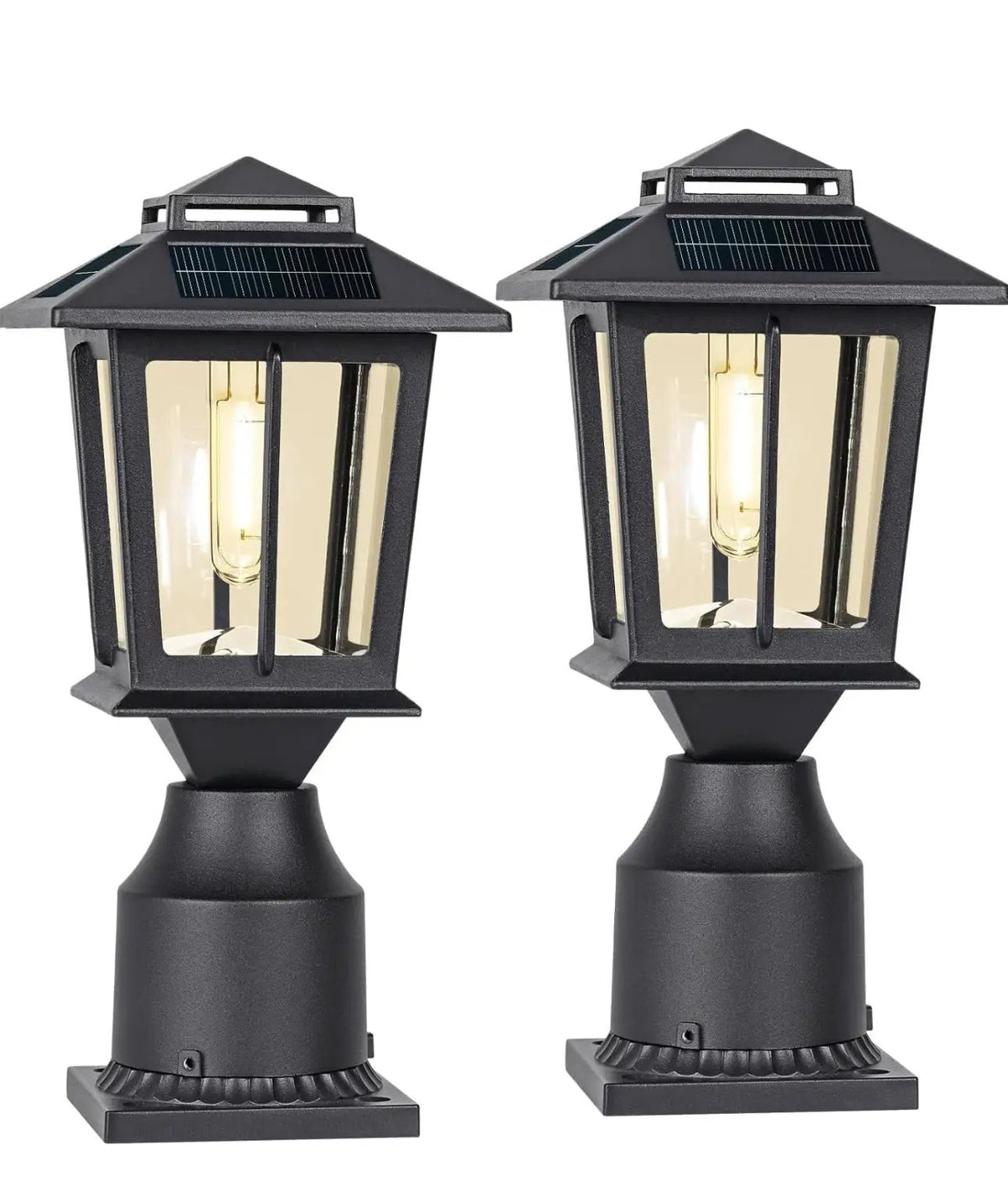2 Pack SmartYard Aluminum Solar Post/Fence Lights Outdoor, Wood 4X4 Solar Post Cap Lights by Outdoor Solar Outlet