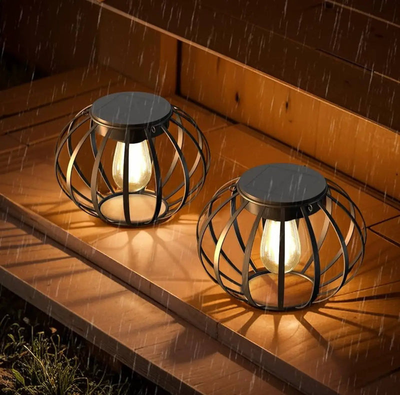2 Pack SmartYard Solar Hanging Lanterns Outdoor Waterproof 15" Pumpkin Shape by Outdoor Solar Outlet