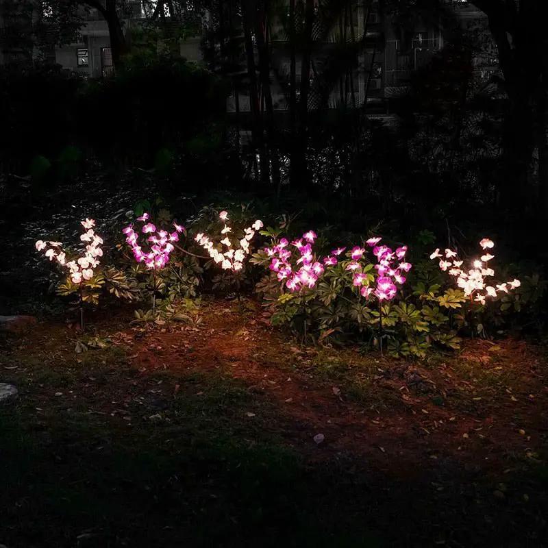 2 Pack Solar Orchid Flower Lights -40 Flowers by Outdoor Solar Outlet