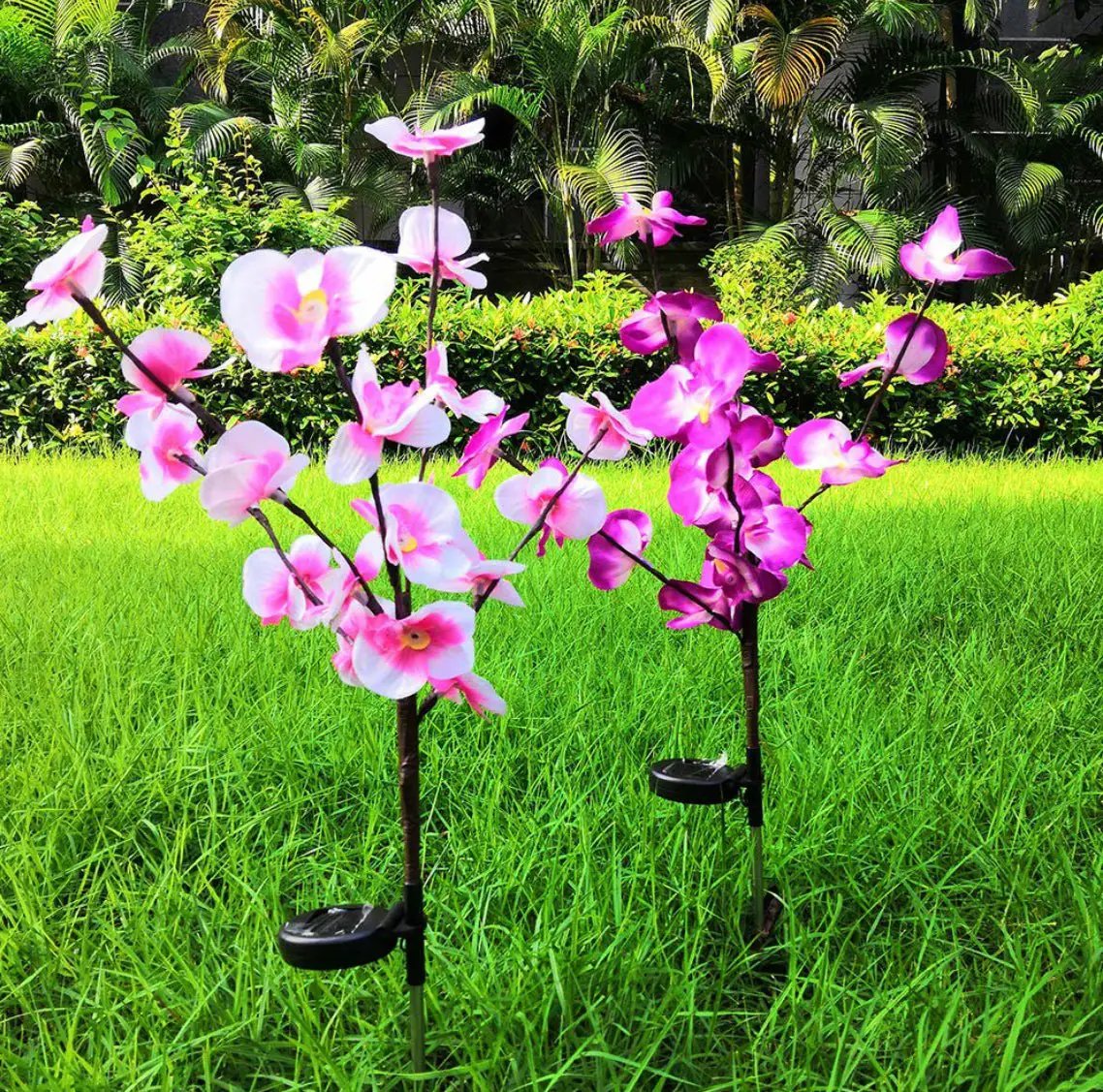 2 Pack Solar Orchid Flower Lights -40 Flowers by Outdoor Solar Outlet