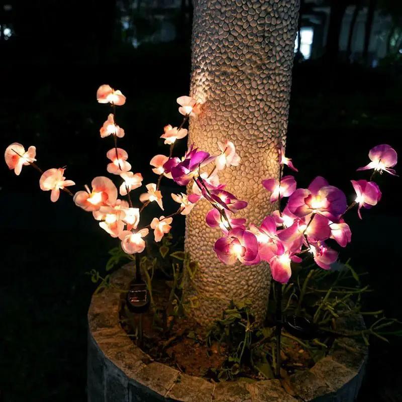 2 Pack Solar Orchid Flower Lights -40 Flowers by Outdoor Solar Outlet