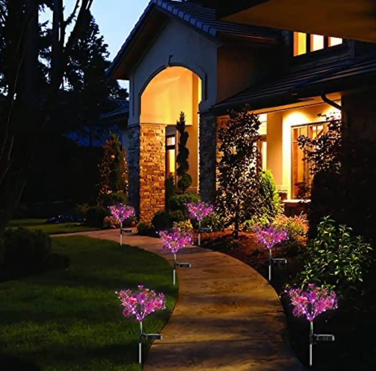 2 Pack Solar Powered Phalaenopsis Flowers Lights Design, Waterproof by Outdoor Solar Outlet