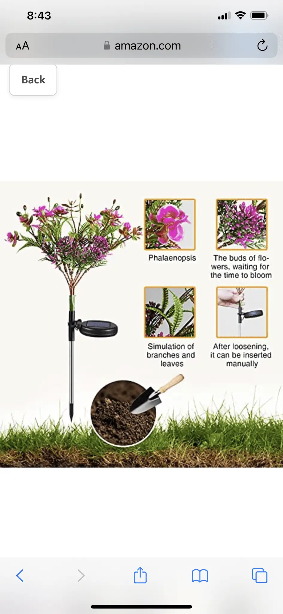 2 Pack Solar Powered Phalaenopsis Flowers Lights Design, Waterproof by Outdoor Solar Outlet