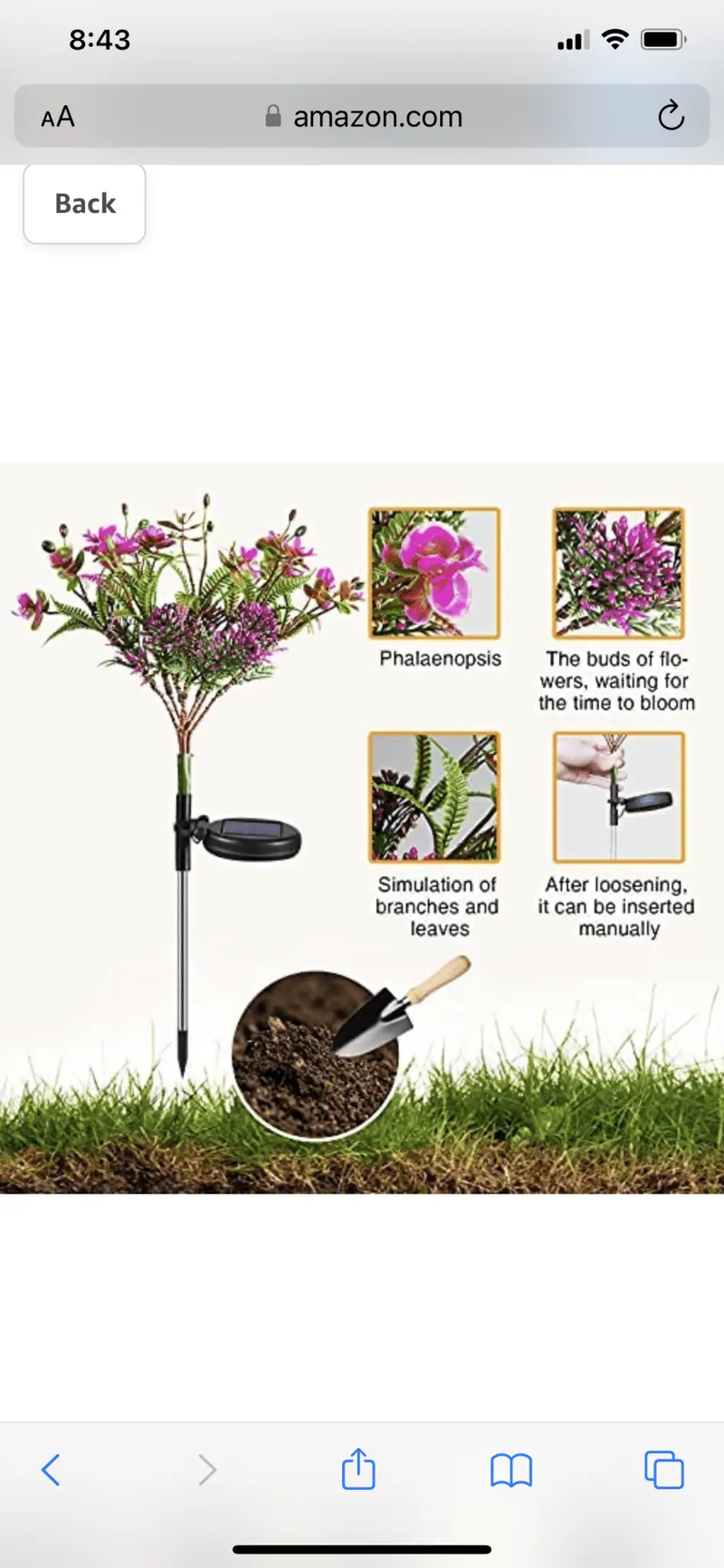 2 Pack Solar Powered Phalaenopsis Flowers Lights Design, Waterproof by Outdoor Solar Outlet