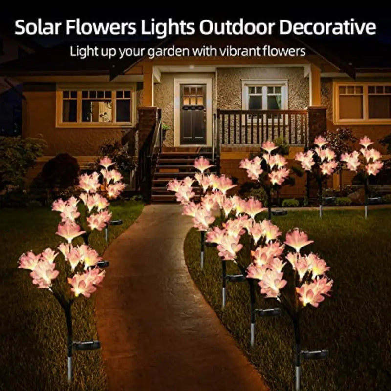2 Pack Solar Steak Garden Lights Solar Powered Waterproof 2 Lighting Modes Twinkling and Steady Landscape by Outdoor Solar Outlet