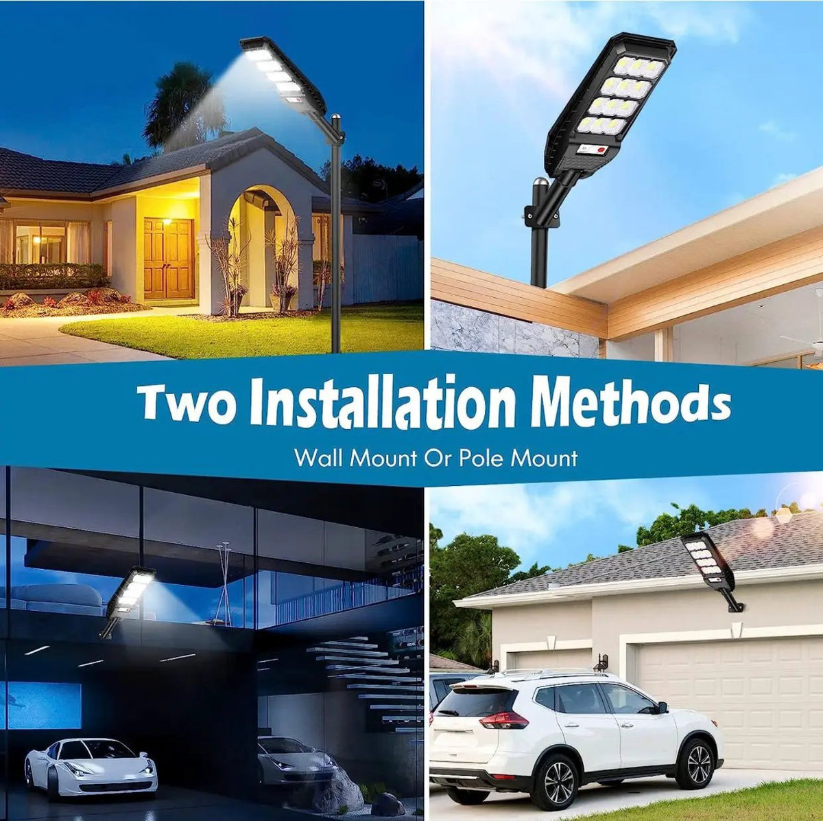 2-Pack Solar Street Lights Outdoor Waterproof,6000LM Dusk to Dawn,6500K Motion Sensor with Remote Control by Outdoor Solar Outlet