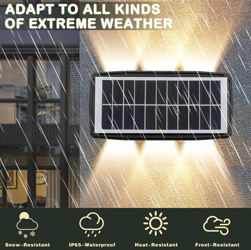 2 Pack Solar Wall Lights Outdoor Waterproof Led Up and Down Wall Lights,Solar Outdoor Lights Wall Sconce Exterior Lighting by Outdoor Solar Outlet
