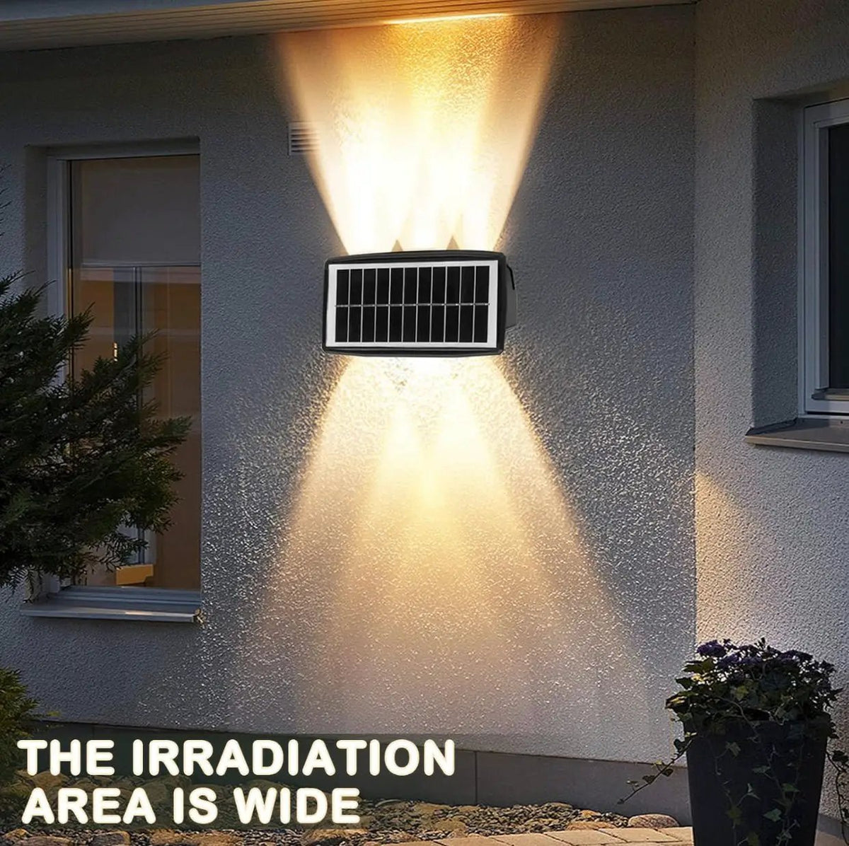 2 Pack Solar Wall Lights Outdoor Waterproof Led Up and Down Wall Lights,Solar Outdoor Lights Wall Sconce Exterior Lighting by Outdoor Solar Outlet