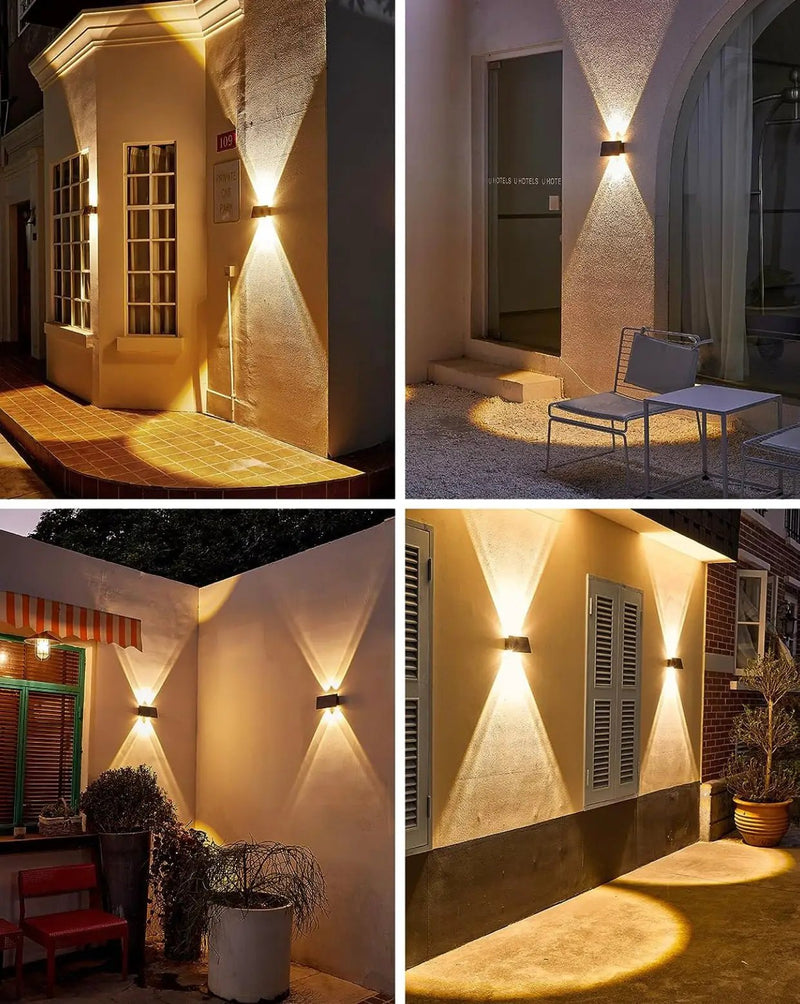 2 Pack Solar Wall Lights Outdoor Waterproof Led Up and Down Wall Lights,Solar Outdoor Lights Wall Sconce Exterior Lighting by Outdoor Solar Outlet