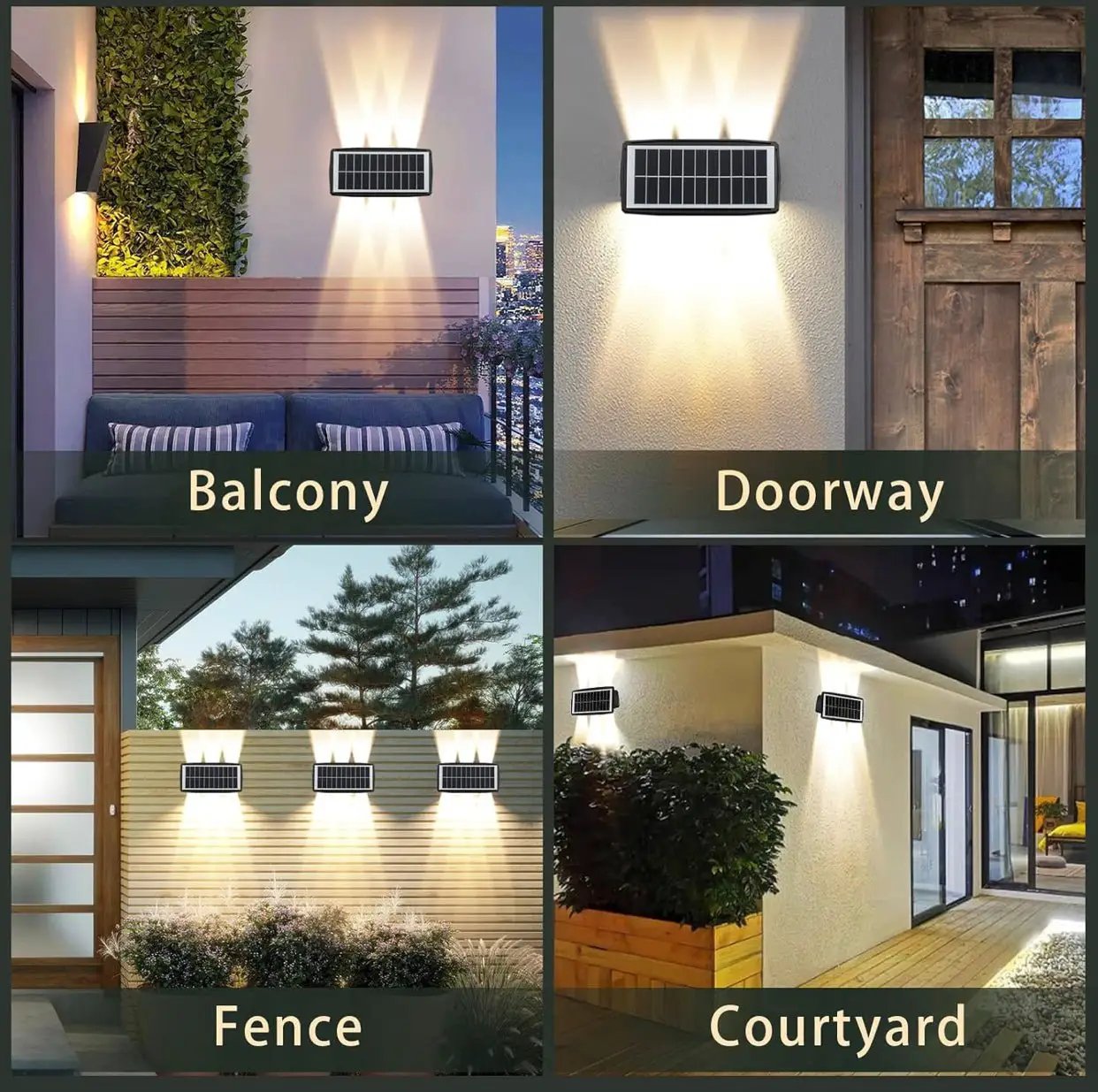 2 Pack Solar Wall Lights Outdoor Waterproof Led Up and Down Wall Lights,Solar Outdoor Lights Wall Sconce Exterior Lighting by Outdoor Solar Outlet