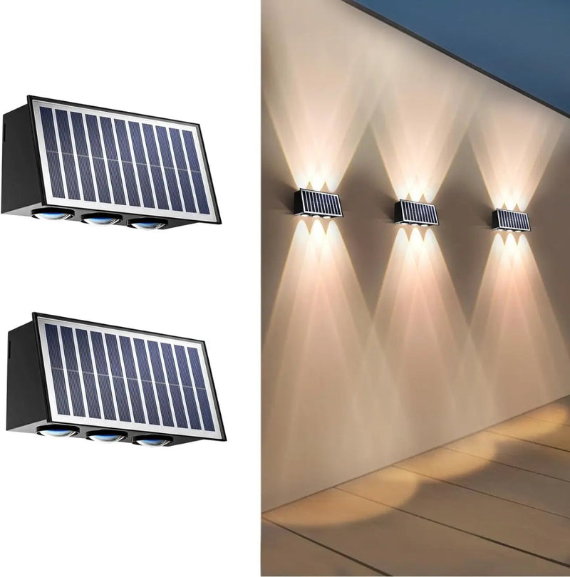 2 Pack Solar Wall Lights Outdoor Waterproof Led Up and Down Wall Lights,Solar Outdoor Lights Wall Sconce Exterior Lighting by Outdoor Solar Outlet