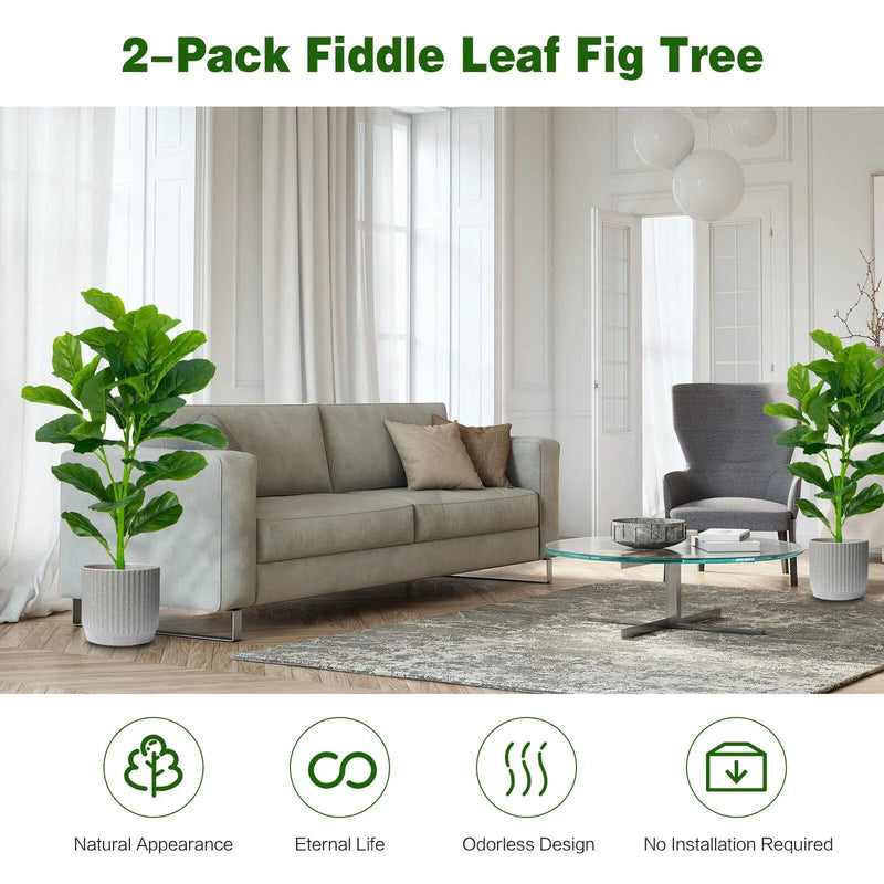 2-Pack Artificial Fiddle Leaf Fig Tree by DirectDeals