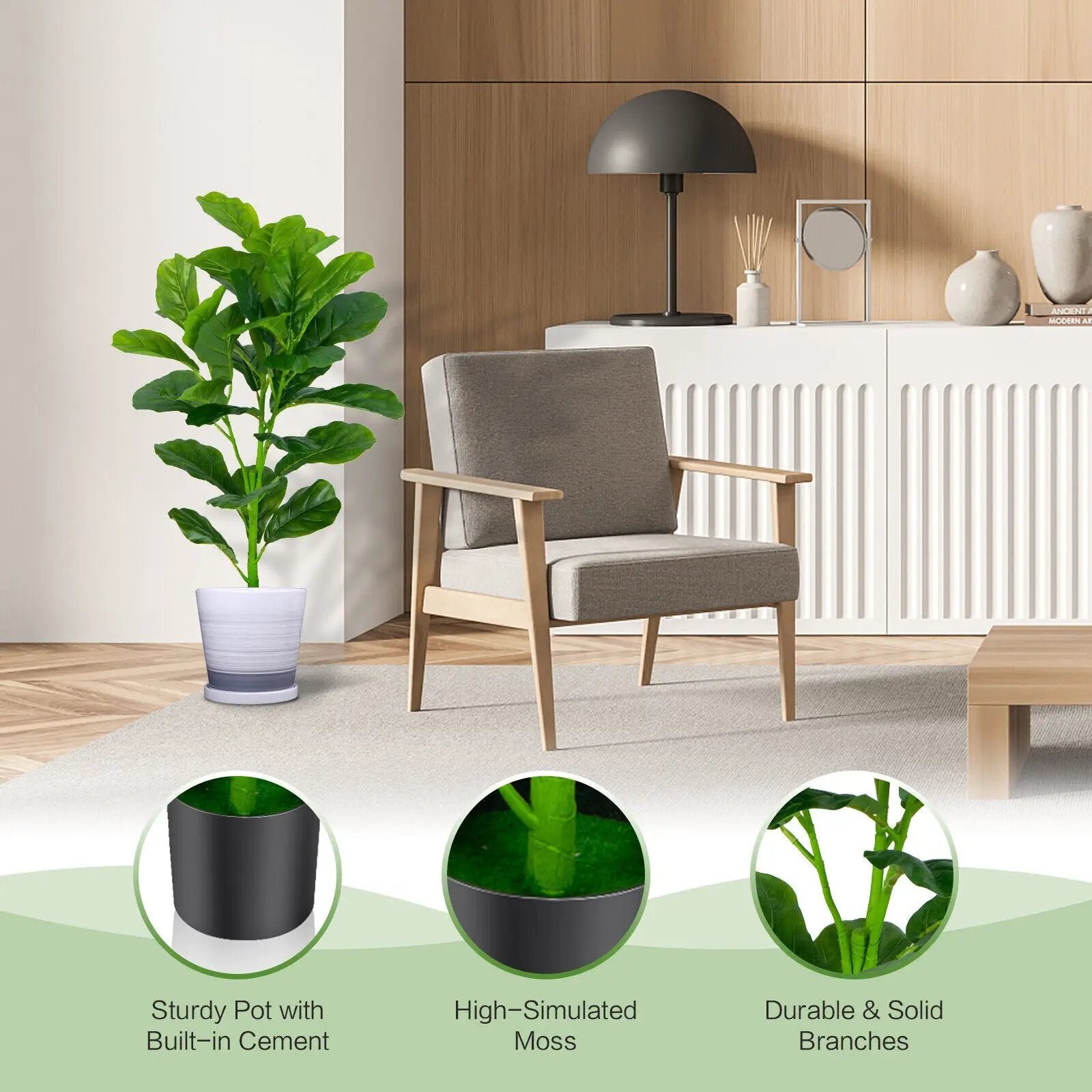 2-Pack Artificial Fiddle Leaf Fig Tree by DirectDeals