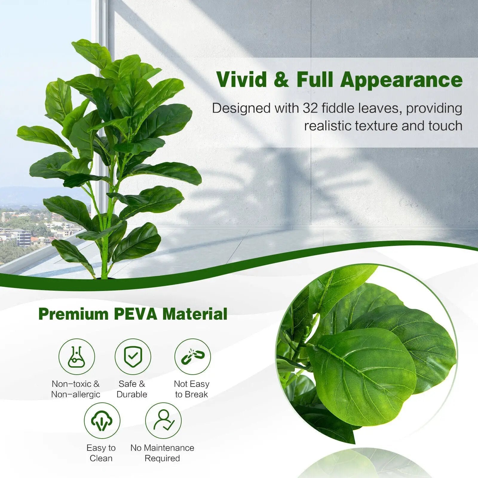 2-Pack Artificial Fiddle Leaf Fig Tree by DirectDeals