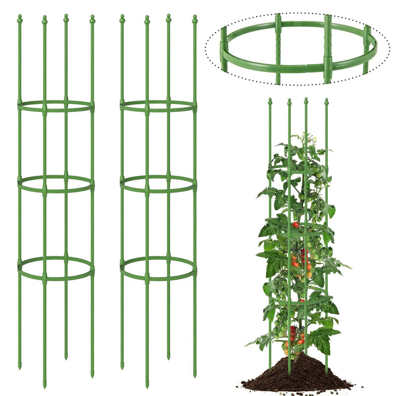 2-Pack Garden Trellis Tomato Cage with Adjustable Height-Green by DirectDeals