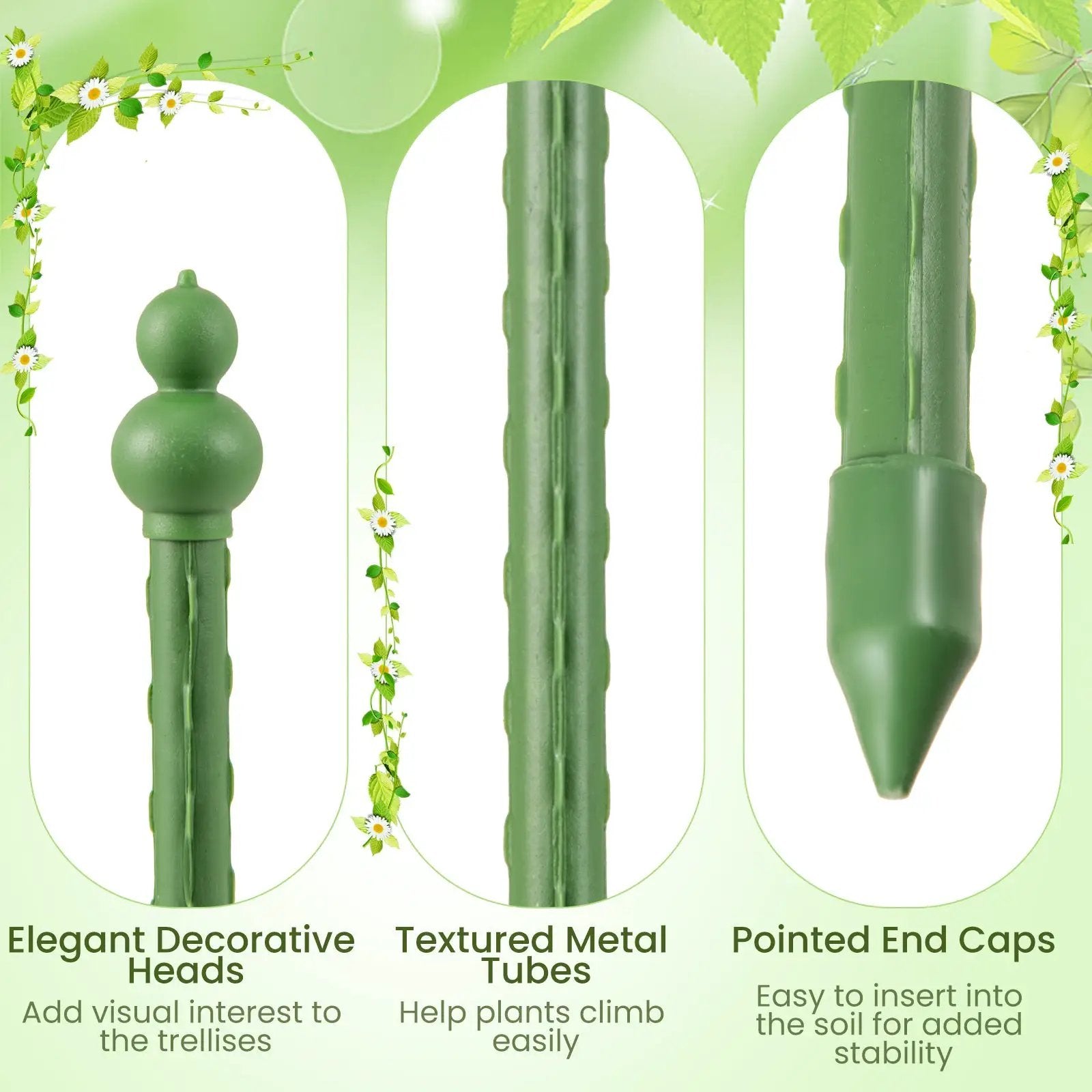 2-Pack Garden Trellis Tomato Cage with Adjustable Height-Green by DirectDeals
