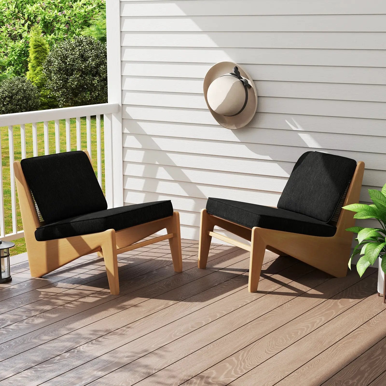 2-Pack Outdoor Patio Cushion Set with Removable Covers by DirectDeals