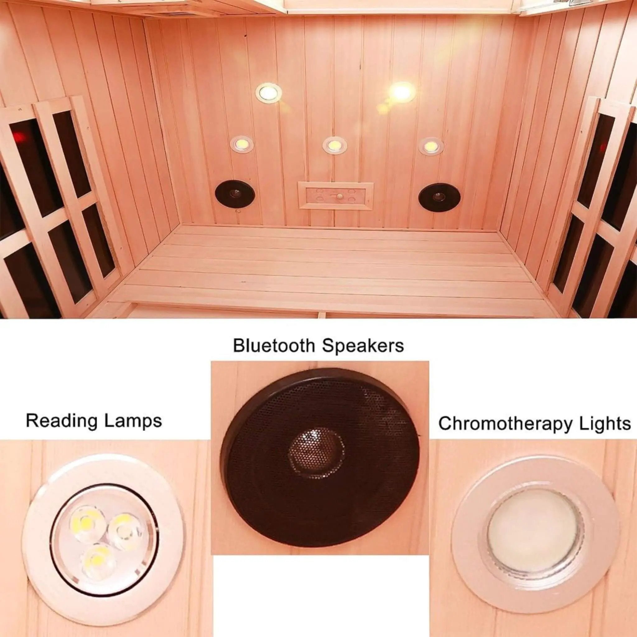 Thermora Orien Premium 2-Person Low EMF FAR-Infrared Heat Wood Home Personal Spa Sauna With Ceramic Heaters, 1760W (SAK25714) by SAKSBY WHOLESALE