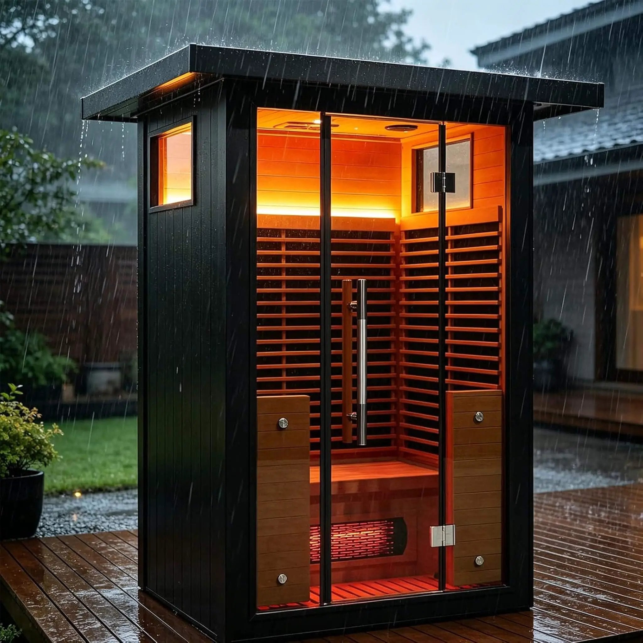 Thermora Lugano 2-Person Outdoor Full-Spectrum Infrared Sauna With Aluminum Alloy Exterior & WiFi (SAK14973) by SAKSBY WHOLESALE