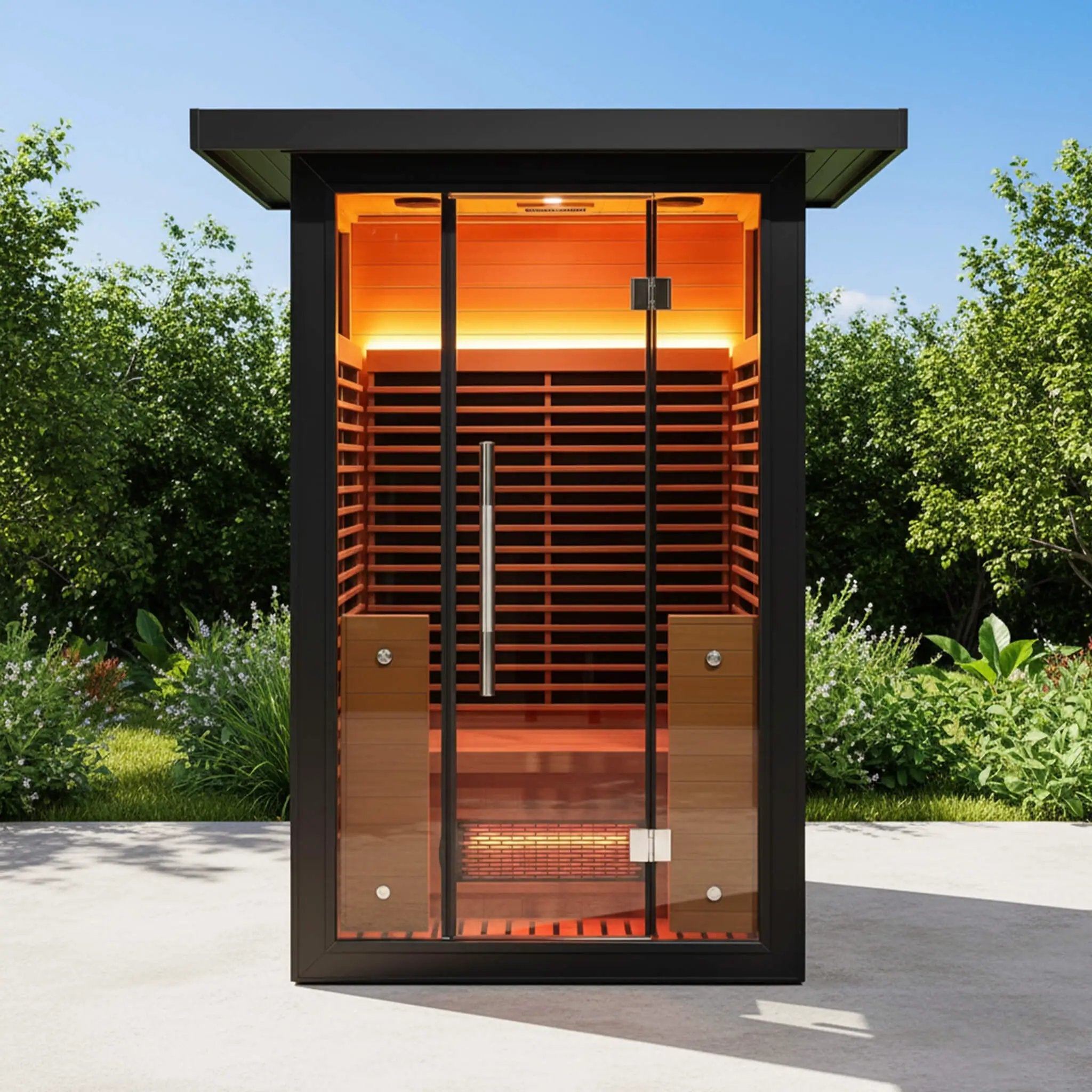 Thermora Lugano 2-Person Outdoor Full-Spectrum Infrared Sauna With Aluminum Alloy Exterior & WiFi (SAK14973) by SAKSBY WHOLESALE
