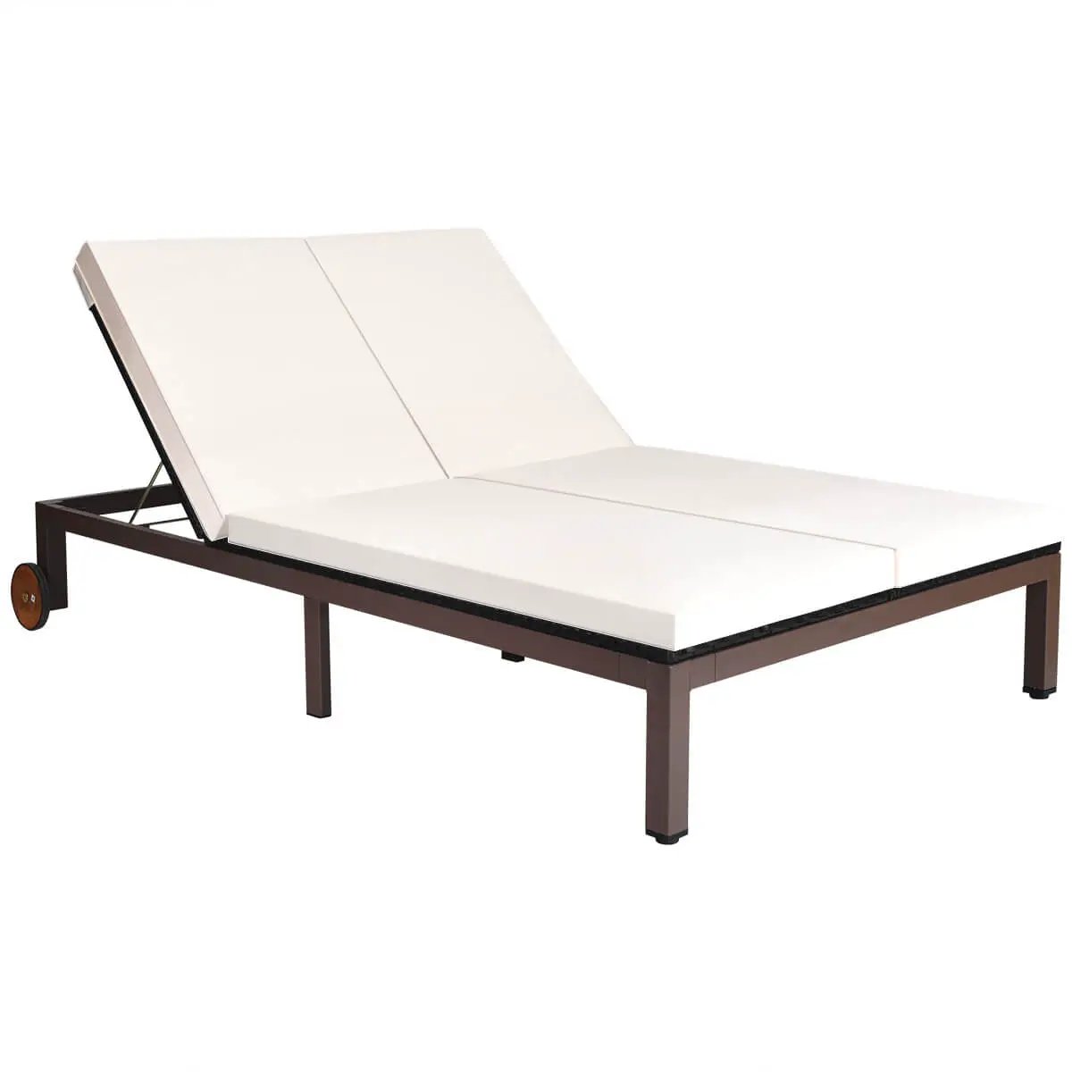2-Person Patio Rattan Lounge Chair with Adjustable Backrest by DirectDeals