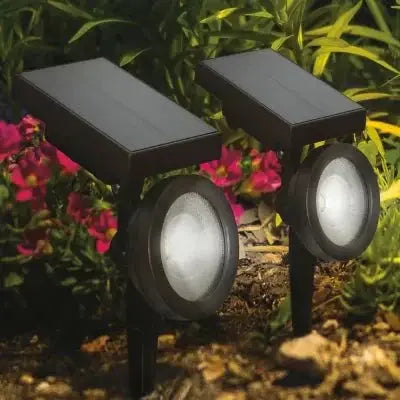 2-Piece LED Solar Spotlights - Oil-Rubbed Bronze 50 Lumen by Outdoor Solar Outlet
