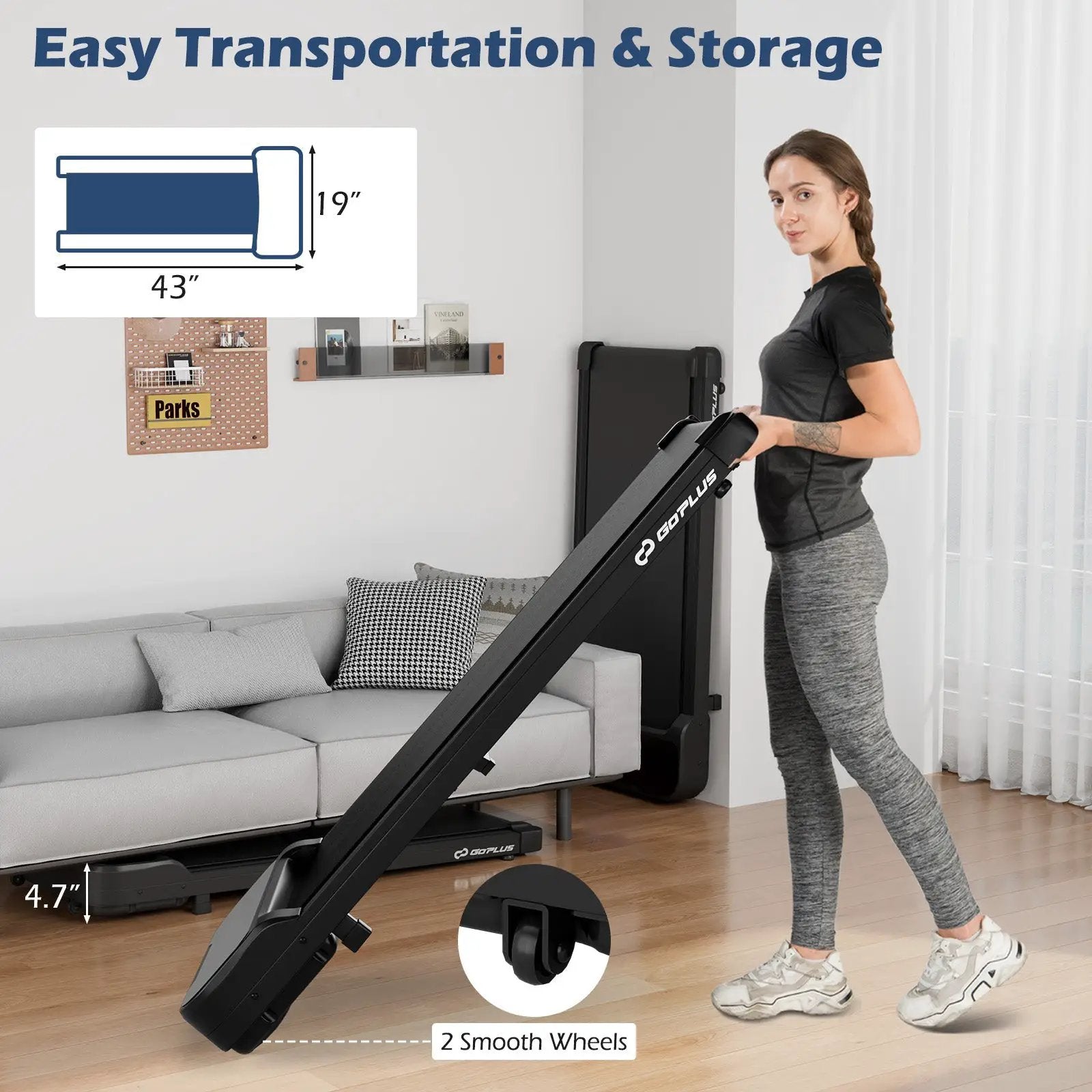 2.5HP Under Desk Treadmill with Remote Control and 3 Countdown Modes by DirectDeals