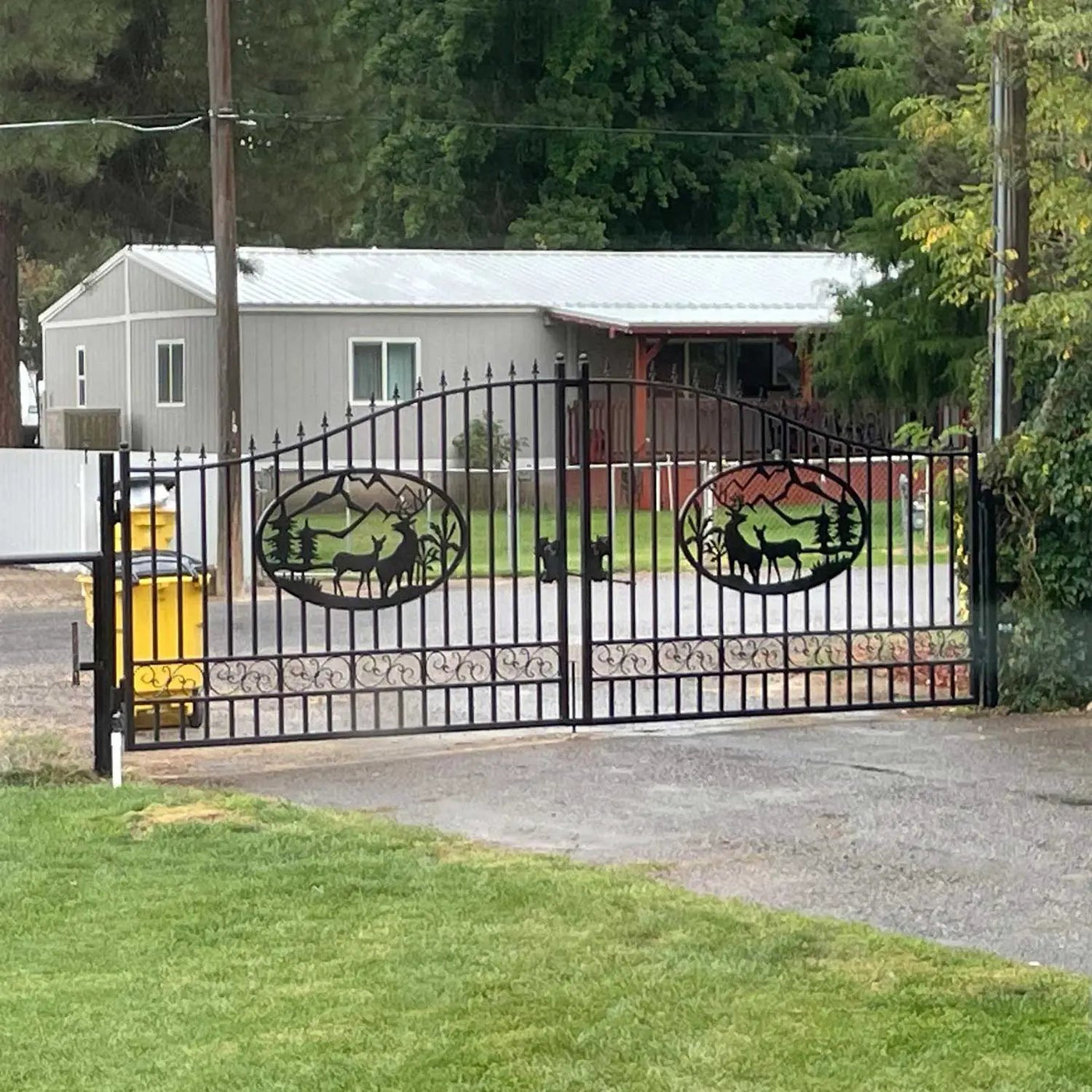 20x8 ft Steel Dual Swing Driveway Gate by Chery Industrial