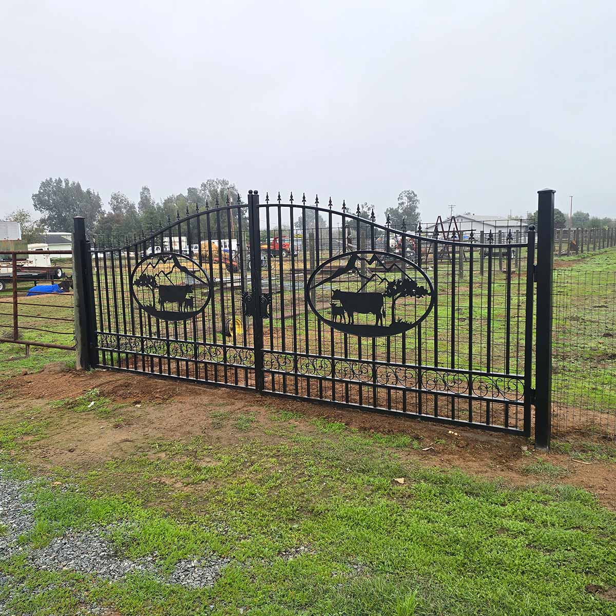 20x8 ft Steel Dual Swing Driveway Gate by Chery Industrial