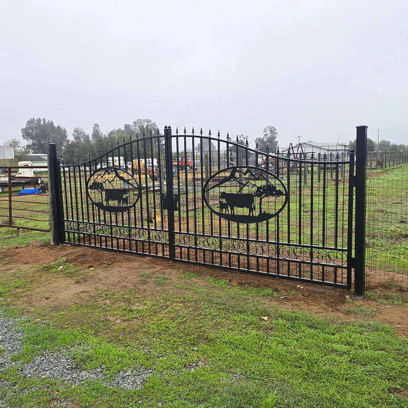 20x8 ft Steel Dual Swing Driveway Gate by Chery Industrial